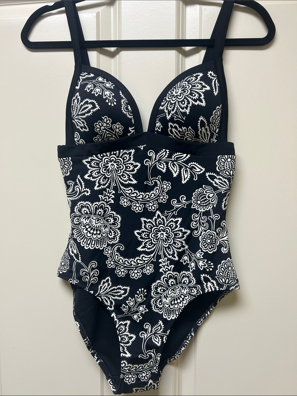 New! Boden Black and White Floral One-Piece
